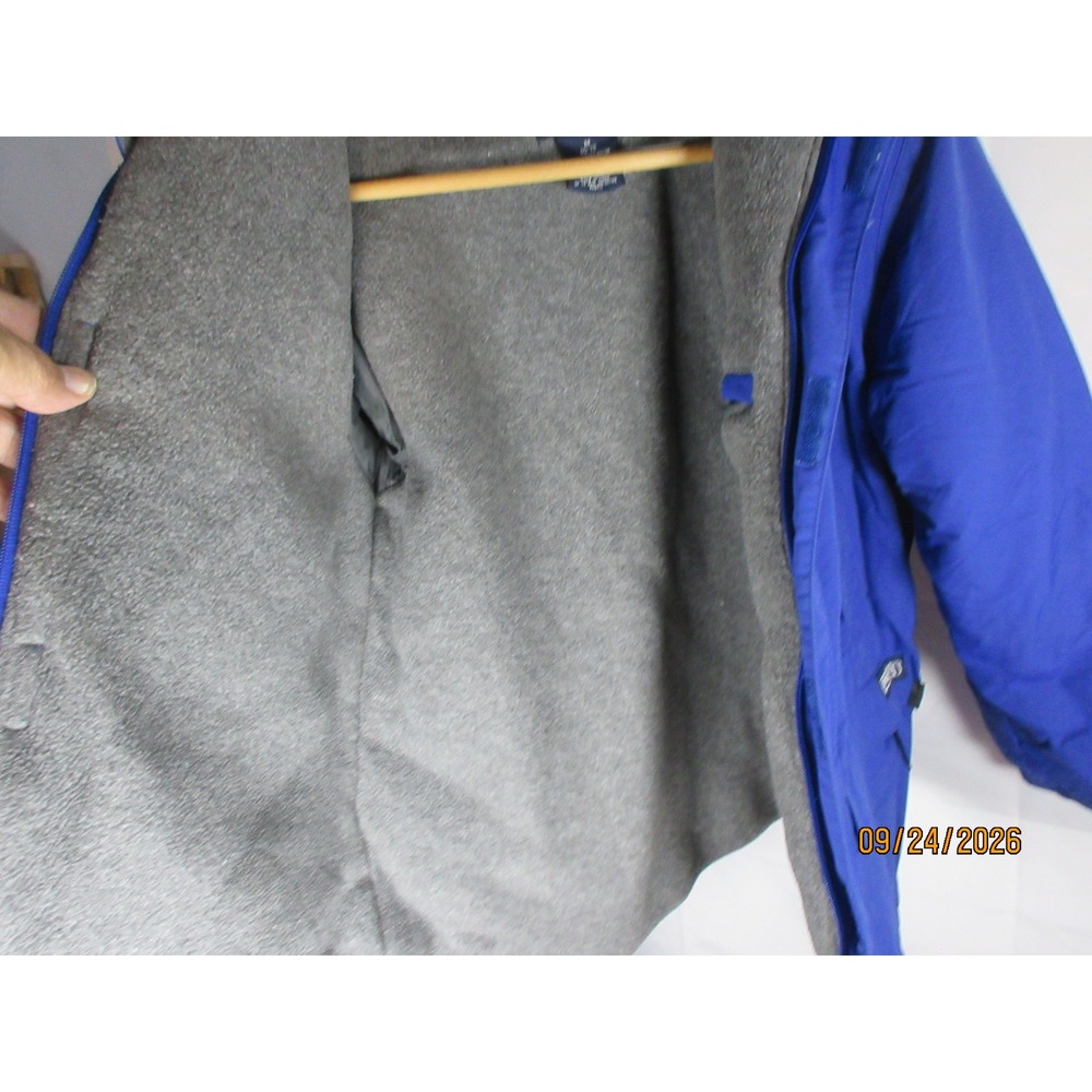 Lands End Kids Blue Squall Hooded Winter Jacket Fleece Lined Size M 10-12 - Picture 4 of 9